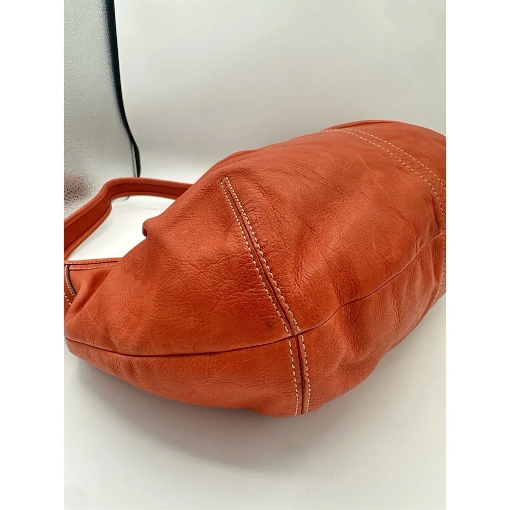 Coach Ergo Pleated Hobo Leather Shoulder Bag 12235 Burnt Orange Vintage